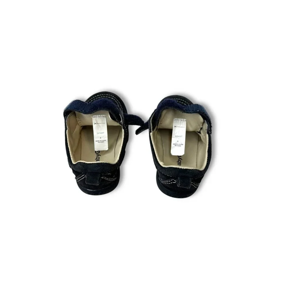 BabyGap Infant Boat Shoes Size 5 Blue Suede Hook Loop Strap
